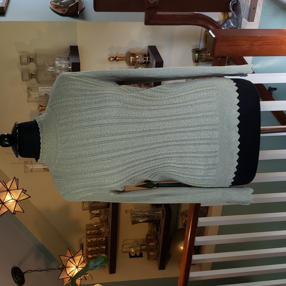 Jeanne Pierre Womens Green High Neck Sweater